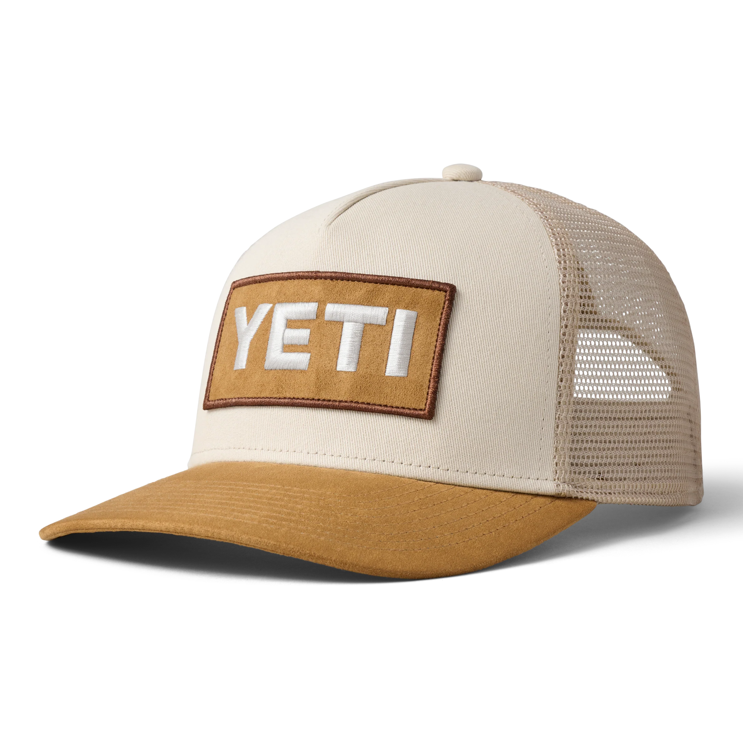 Logo Faux Suede Brim Trucker Hat - Image 3