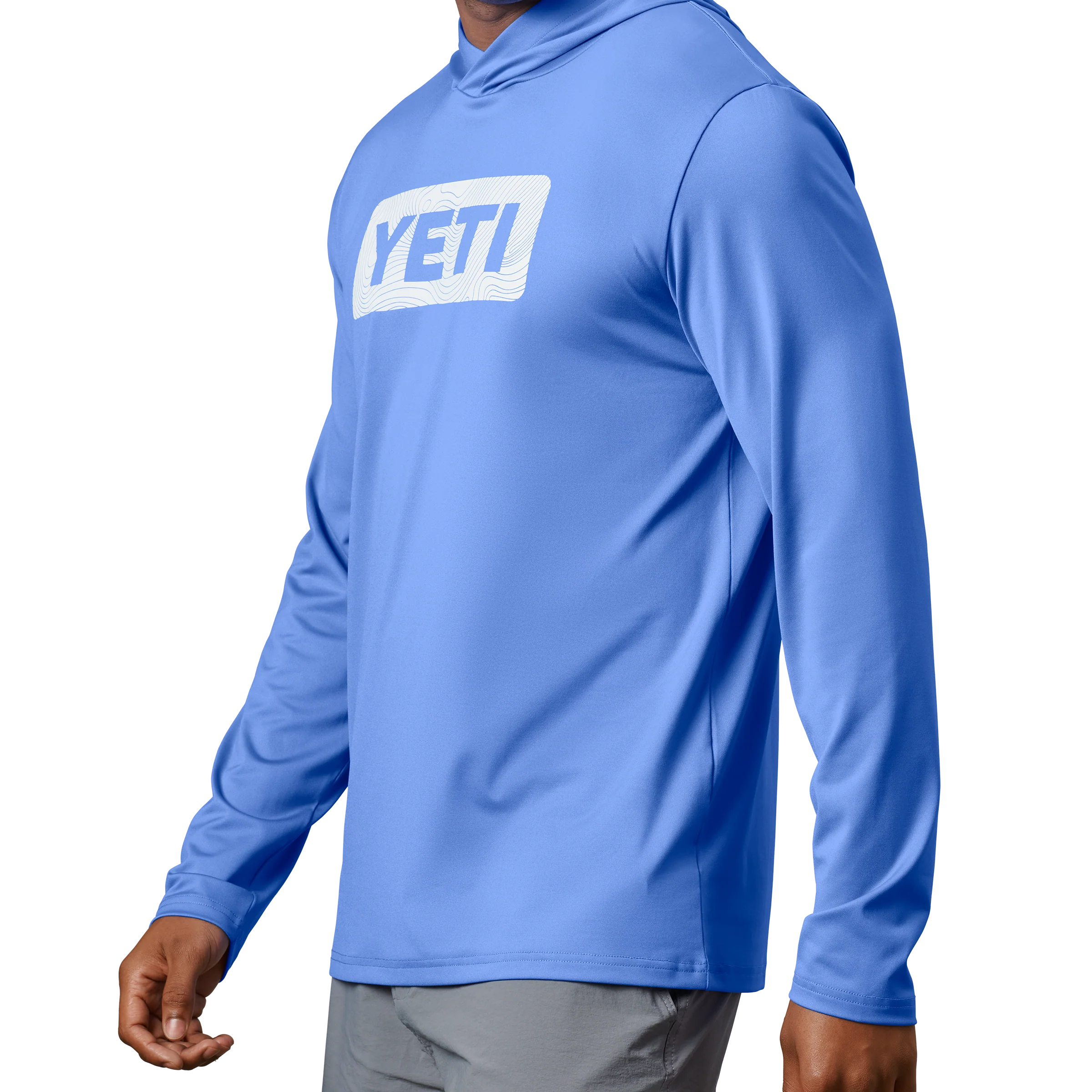 Badge Hooded Long Sleeve Sunshirt Offshore Blue - Image 5
