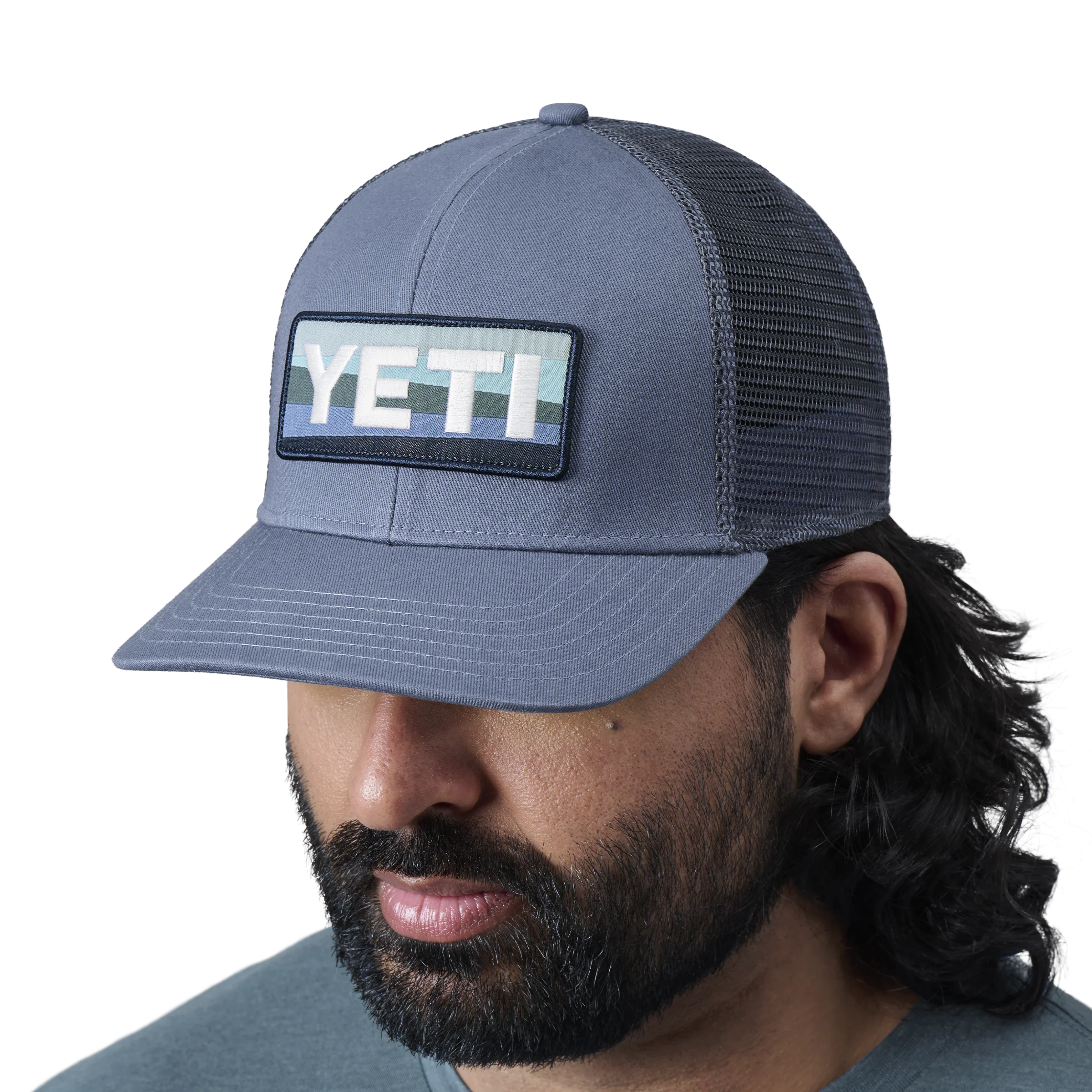 Sunrise Badge Trucker Hat Deep Blue - Image 3